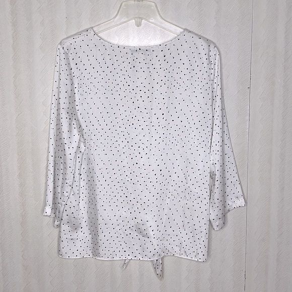 Sioni White Blouse with Black Dots - Picture 3 of 4